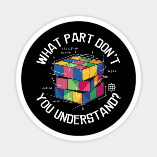 Cube Magic with Math Equations Retro Nerdy Rubik Gift For Cuber Magnet